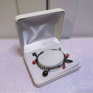 Vintage Y2K kidcore Pink and Silver Charm Bracelet.